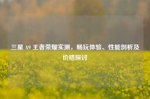 三星 A9 王者荣耀实测,畅玩体验、性能剖析及价格探讨