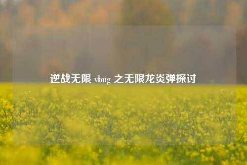 逆战无限 vbug 之无限龙炎弹探讨