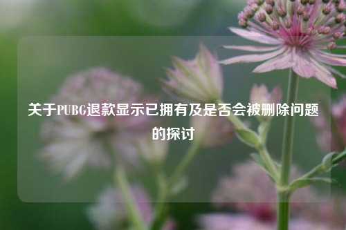 关于PUBG退款显示已拥有及是否会被删除问题的探讨