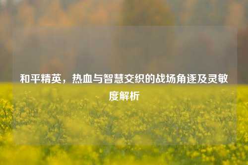 和平精英,热血与智慧交织的战场角逐及灵敏度解析