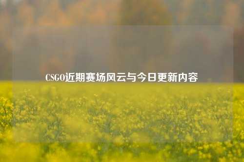 CSGO近期赛场风云与今日更新内容