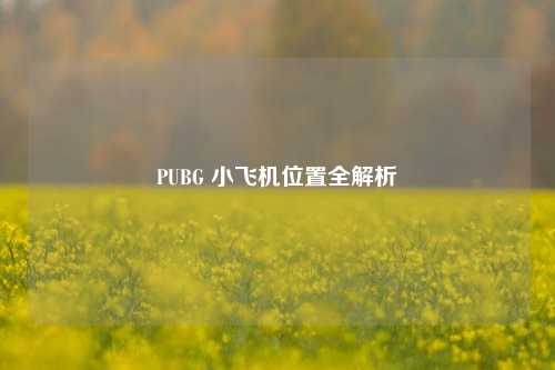 PUBG 小飞机位置全解析