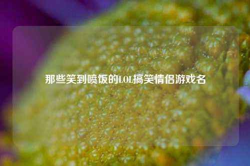 那些笑到喷饭的LOL搞笑情侣游戏名