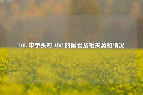 LOL 中拳头对 ADC 的偏爱及相关英雄情况