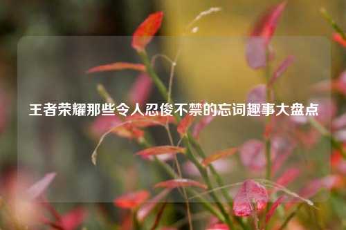 王者荣耀那些令人忍俊不禁的忘词趣事大盘点
