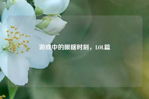 游戏中的眼瞎时刻,LOL篇