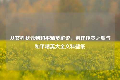 从文科状元到和平精英解说,别样逐梦之旅与和平精英大全文科壁纸