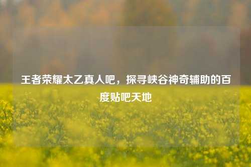 王者荣耀太乙真人吧,探寻峡谷神奇辅助的百度贴吧天地