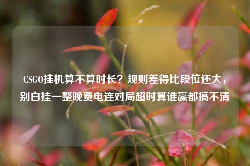 CSGO挂机算不算时长?规则差得比段位还大,别白挂一整晚费电连对局超时算谁赢都搞不清