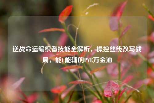 逆战命运编织者技能全解析,操控丝线改写战局,能C能辅的PVE万金油