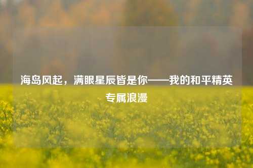 海岛风起,满眼星辰皆是你——我的和平精英专属浪漫