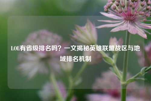 LOL有省级排名吗?一文揭秘英雄联盟战区与地域排名机制