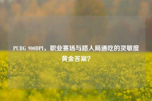 PUBG 900DPI,职业赛场与路人局通吃的灵敏度黄金答案?