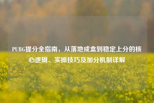 PUBG提分全指南,从落地成盒到稳定上分的核心逻辑、实操技巧及加分机制详解