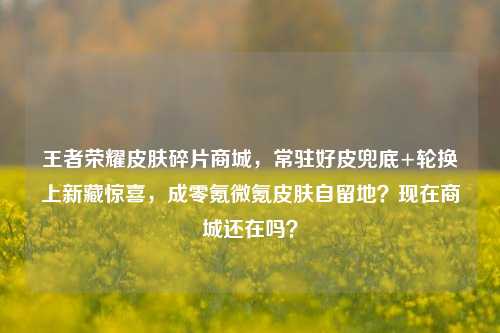 王者荣耀皮肤碎片商城,常驻好皮兜底+轮换上新藏惊喜,成零氪微氪皮肤自留地?现在商城还在吗?