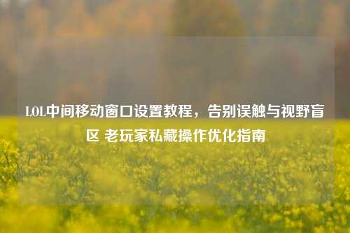 LOL中间移动窗口设置教程,告别误触与视野盲区 老玩家私藏操作优化指南